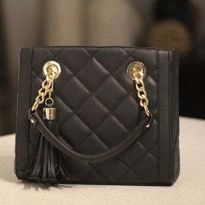 NWOT Small Quilted Tassel Satchel